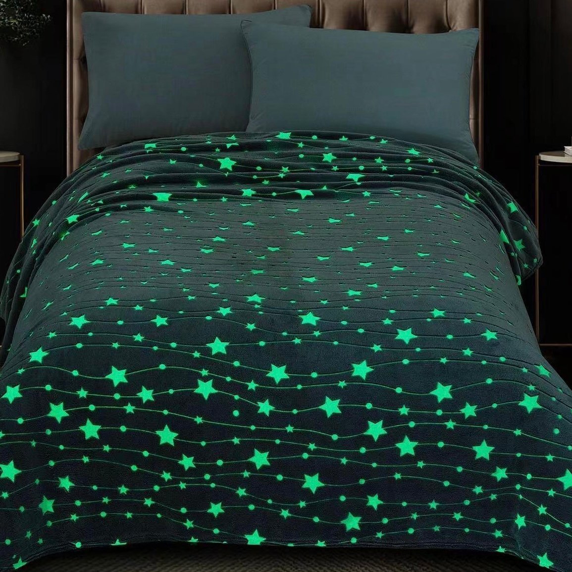 new glow in the dark luminous blanket custom kid christmas baby flannel blanket magic blanket for winter - Image 2