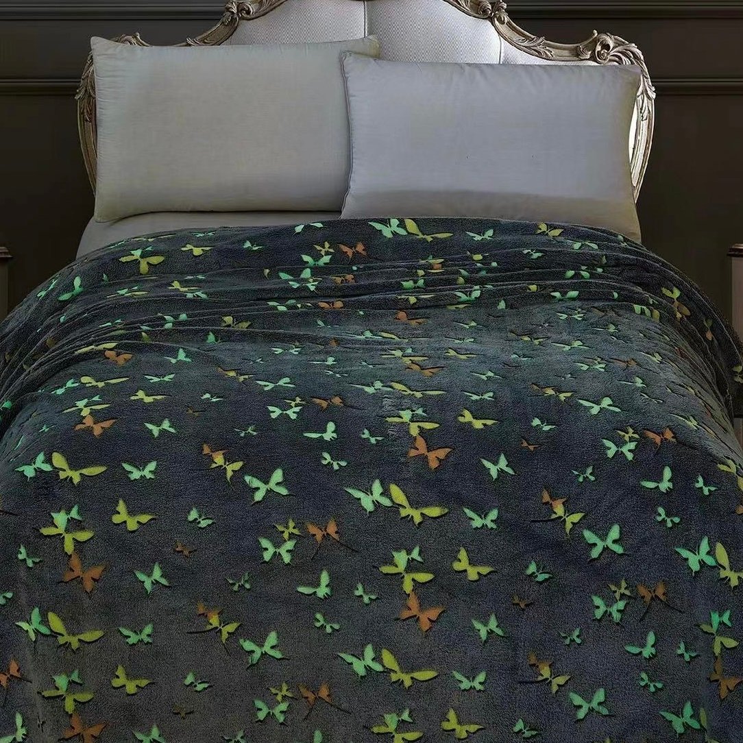 new glow in the dark luminous blanket custom kid christmas baby flannel blanket magic blanket for winter - Image 3