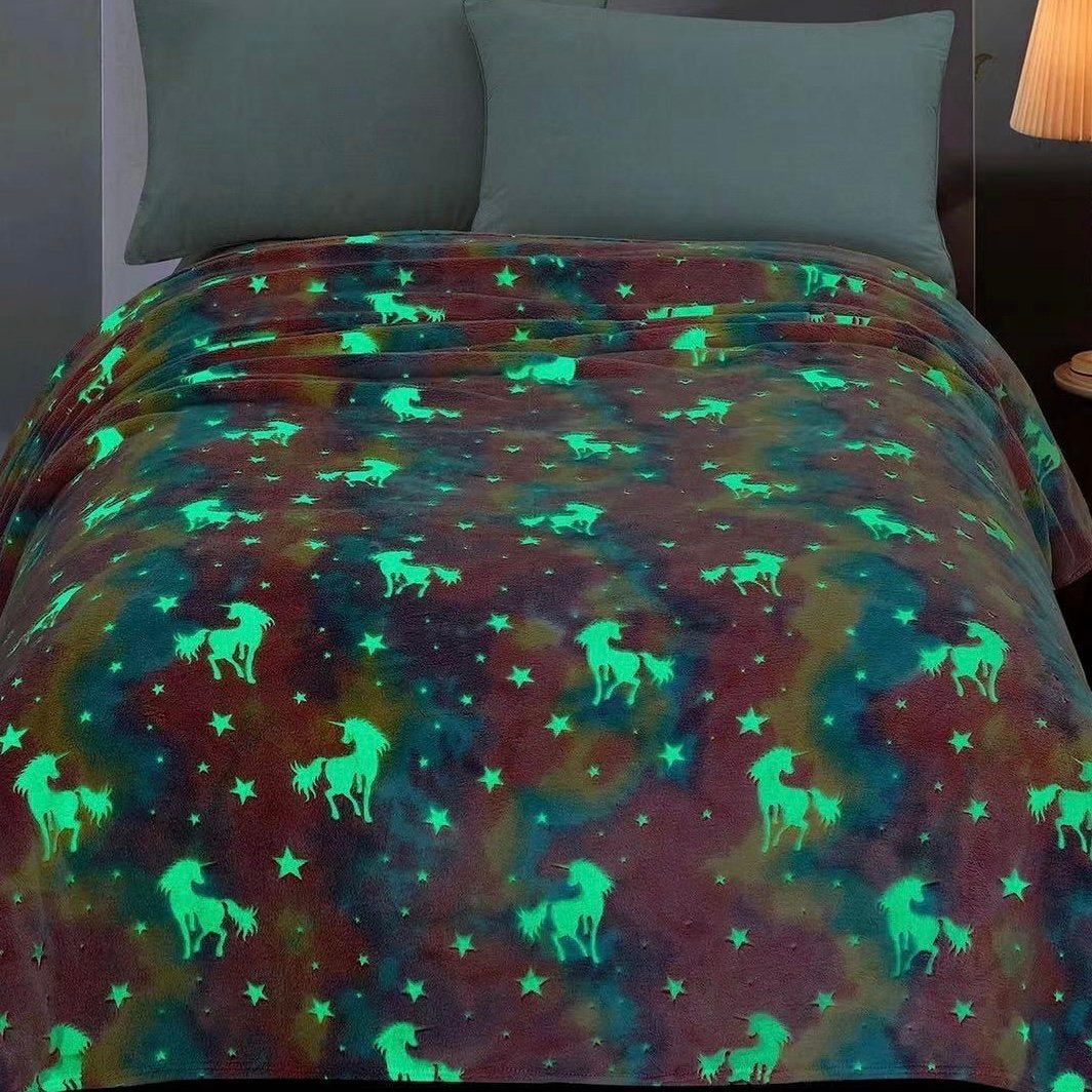 new glow in the dark luminous blanket custom kid christmas baby flannel blanket magic blanket for winter - Image 4