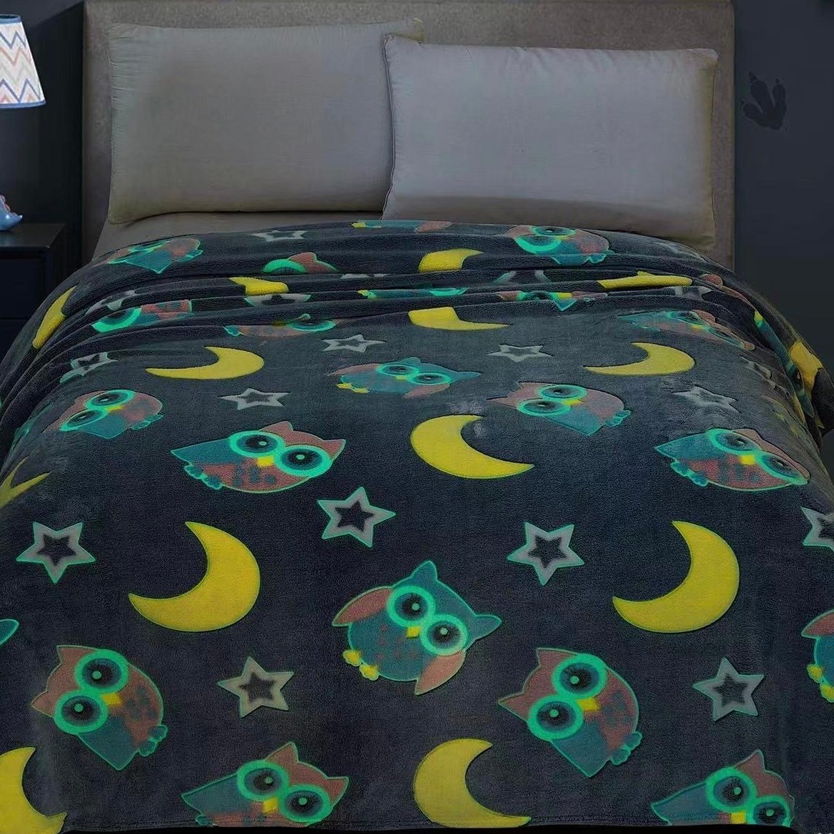 new glow in the dark luminous blanket custom kid christmas baby flannel blanket magic blanket for winter - Image 6