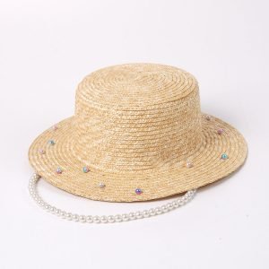 2024 new wholesale Unisex  Fashion with diamond Real grass straw hat Bowler straw cowboy hats womens other hats women