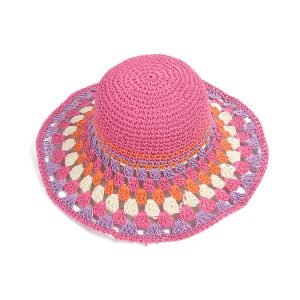 colorful crochet straws hats paper high quality summer straw hat wholesale school custom straw caps