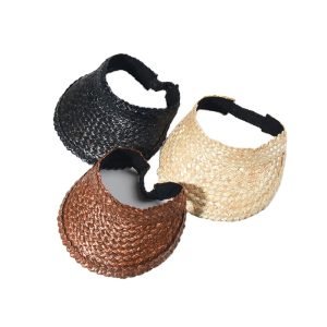 wholesale unisex handmade straw hat adjustable shade beach visor wheat straw hat high quality straw hats