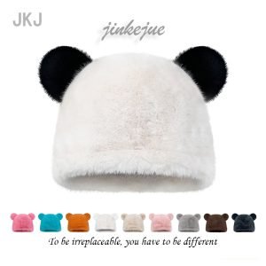 2024 new wholesale  other hats custom winter hats custom INS style panda Cartoon hat Winter warmth Cartoon Hood
