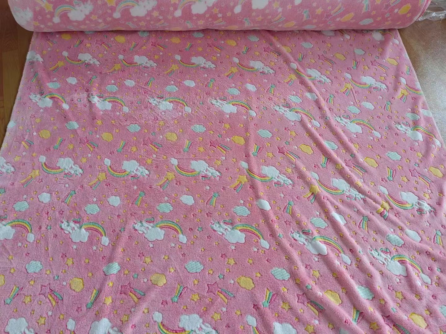 wholesale glow in the dark blanket custom flannel blanket Fabric warm magic luminous blanket Fabric Home clothing fabric - Image 3