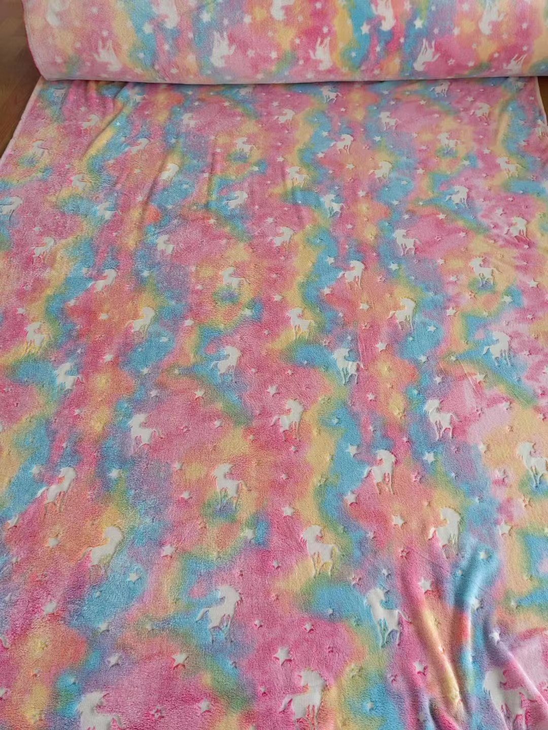 wholesale glow in the dark blanket custom flannel blanket Fabric warm magic luminous blanket Fabric Home clothing fabric - Image 5