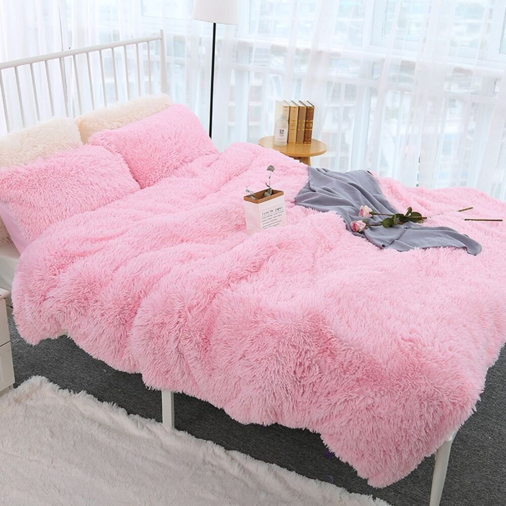 2024 new wholesale flannel fluffy faux fur blanket blanket for winter travel sublimation candy color blankets - Image 3