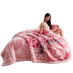 2024 wholesale weight bed blankets Chinese flower winter custom blankets designer warm soft cozy blanket