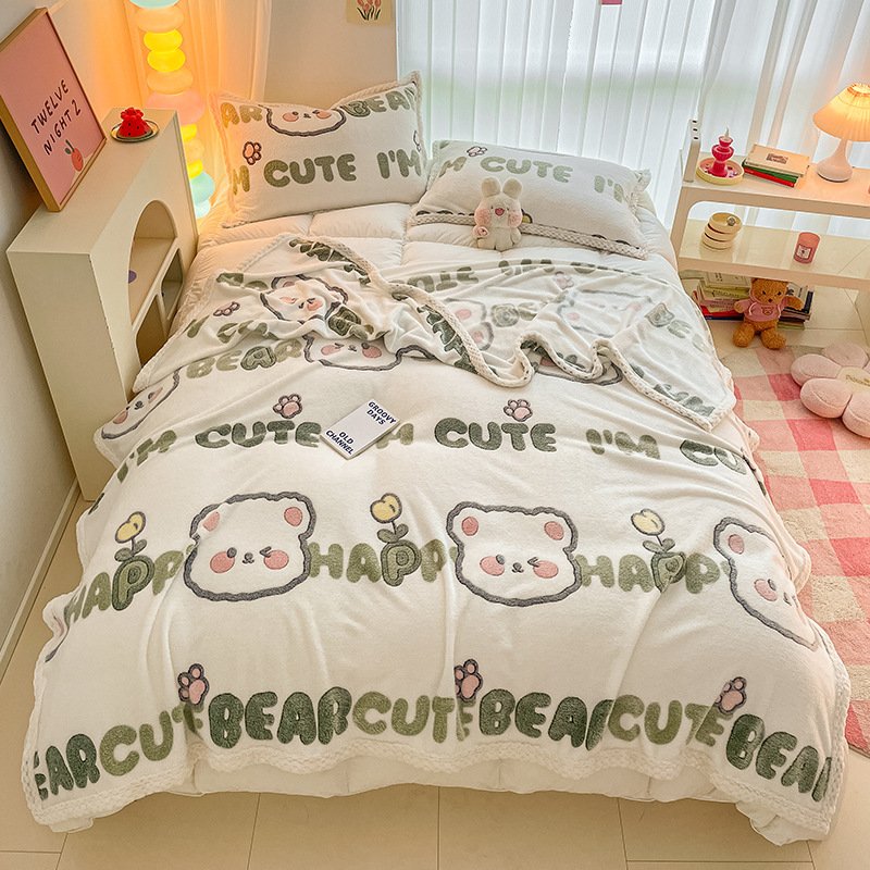 Cartoon winter blanket baby weight double bed custom flannel blanket bedroom warm soft cozy blankets - Image 3