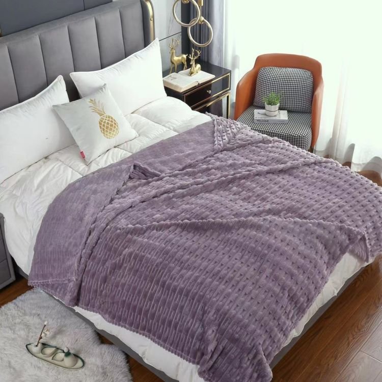 solid color fleece custom blankets soft bed winter blankets wholesale towel thermal luxury picnic blanket - Image 4